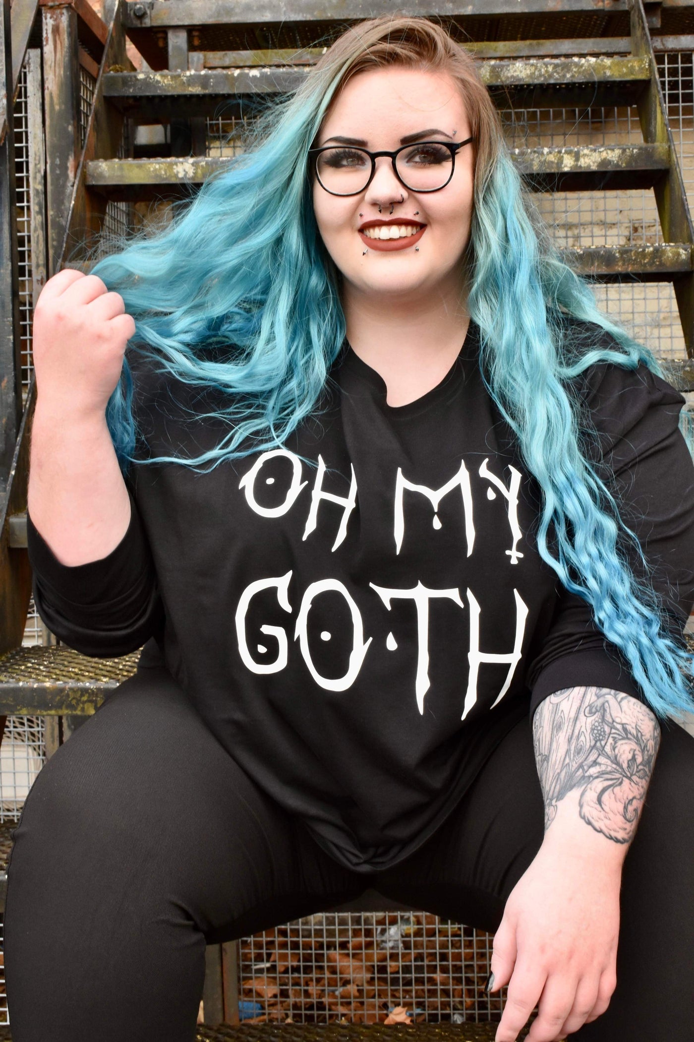 Black Long Sleeved “Oh My Goth” Unisex Slogan T-Shirt