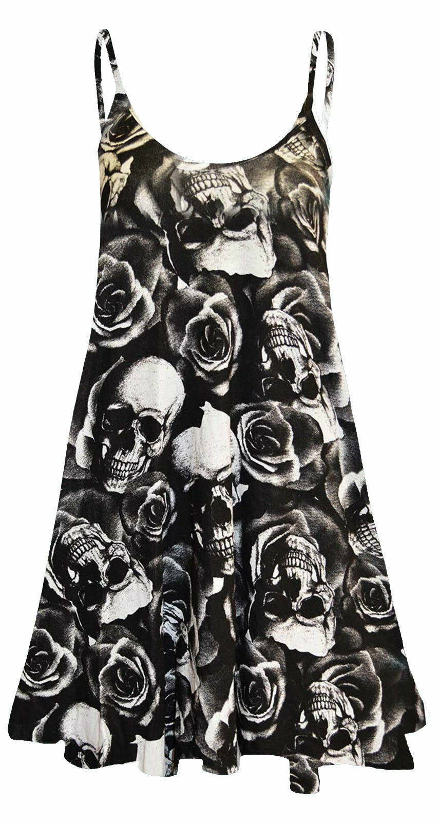 Skull & Rose Print Longline Camisole