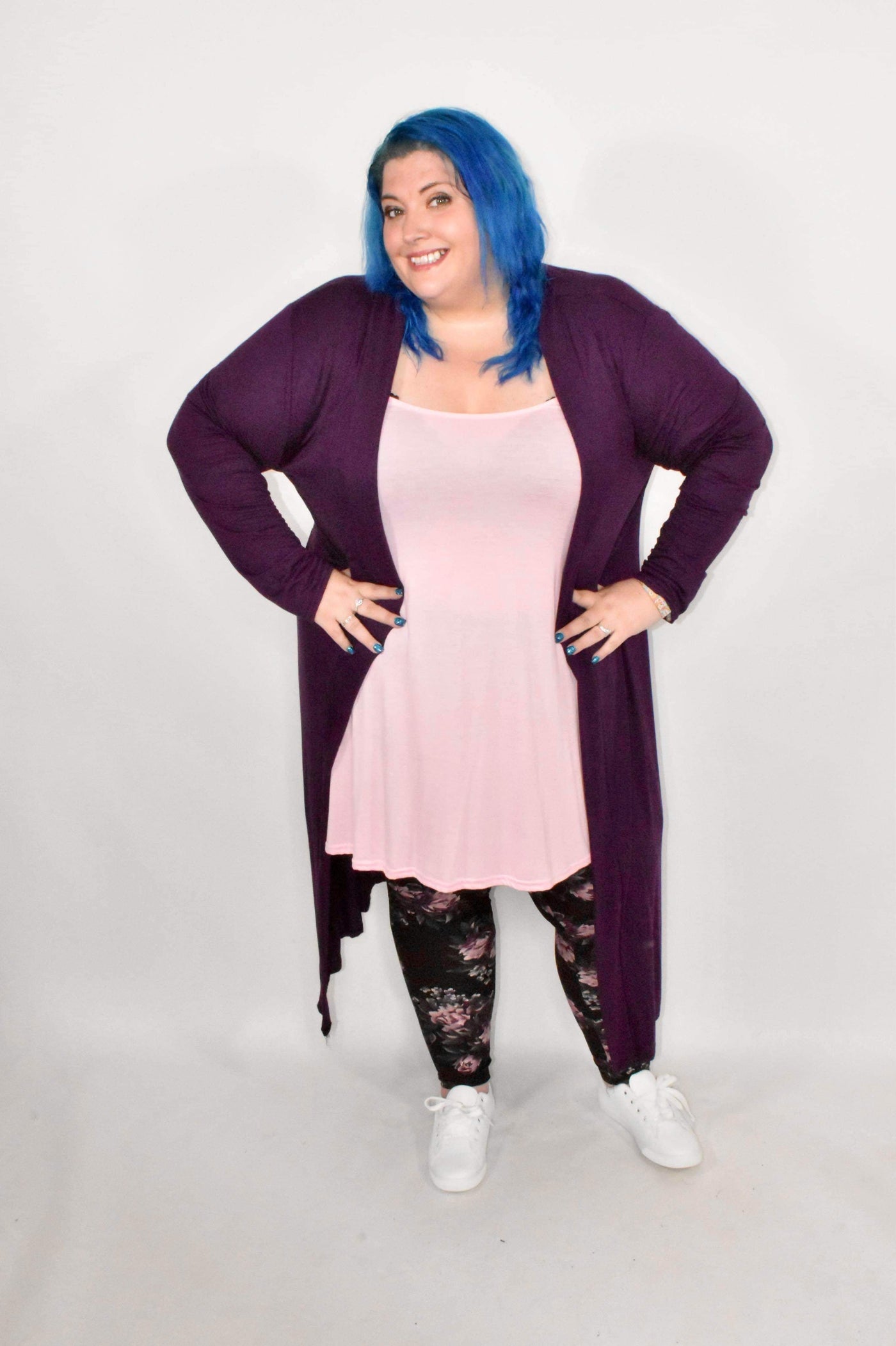 Purple Jersey Maxi Cardigan