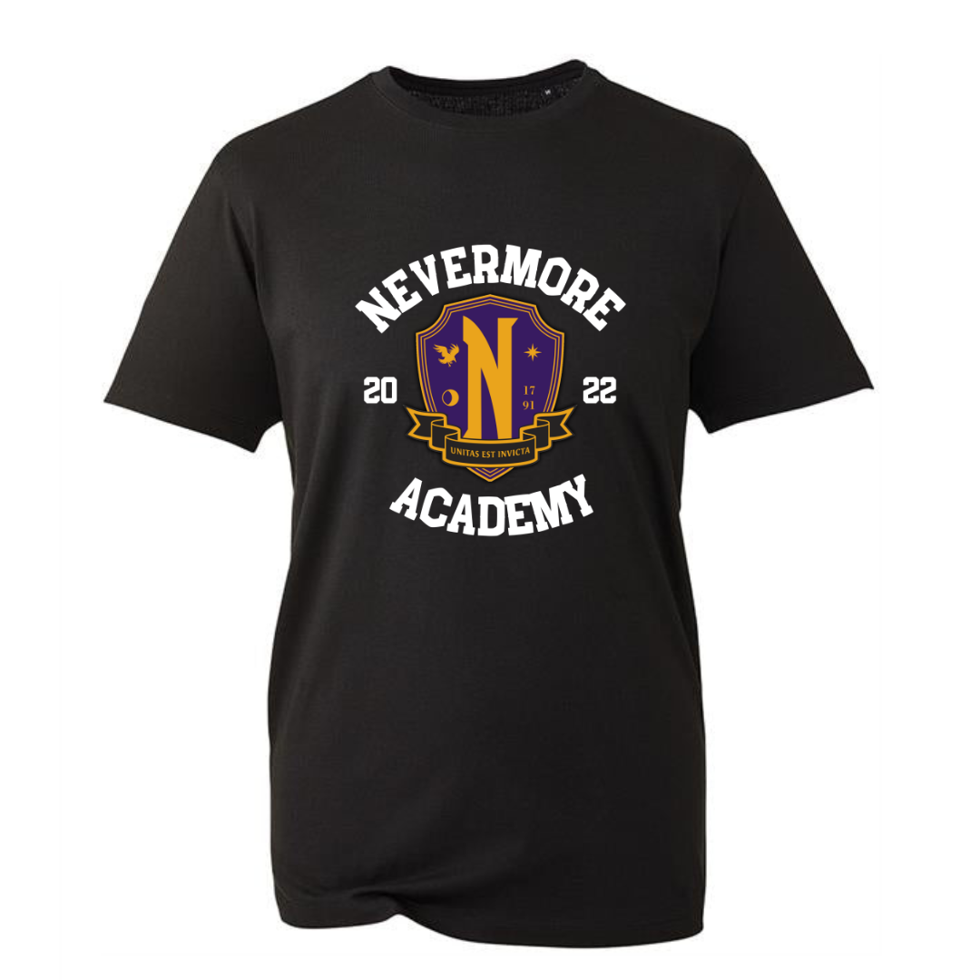 Black "Nevermore Academy" Unisex Organic T-Shirt