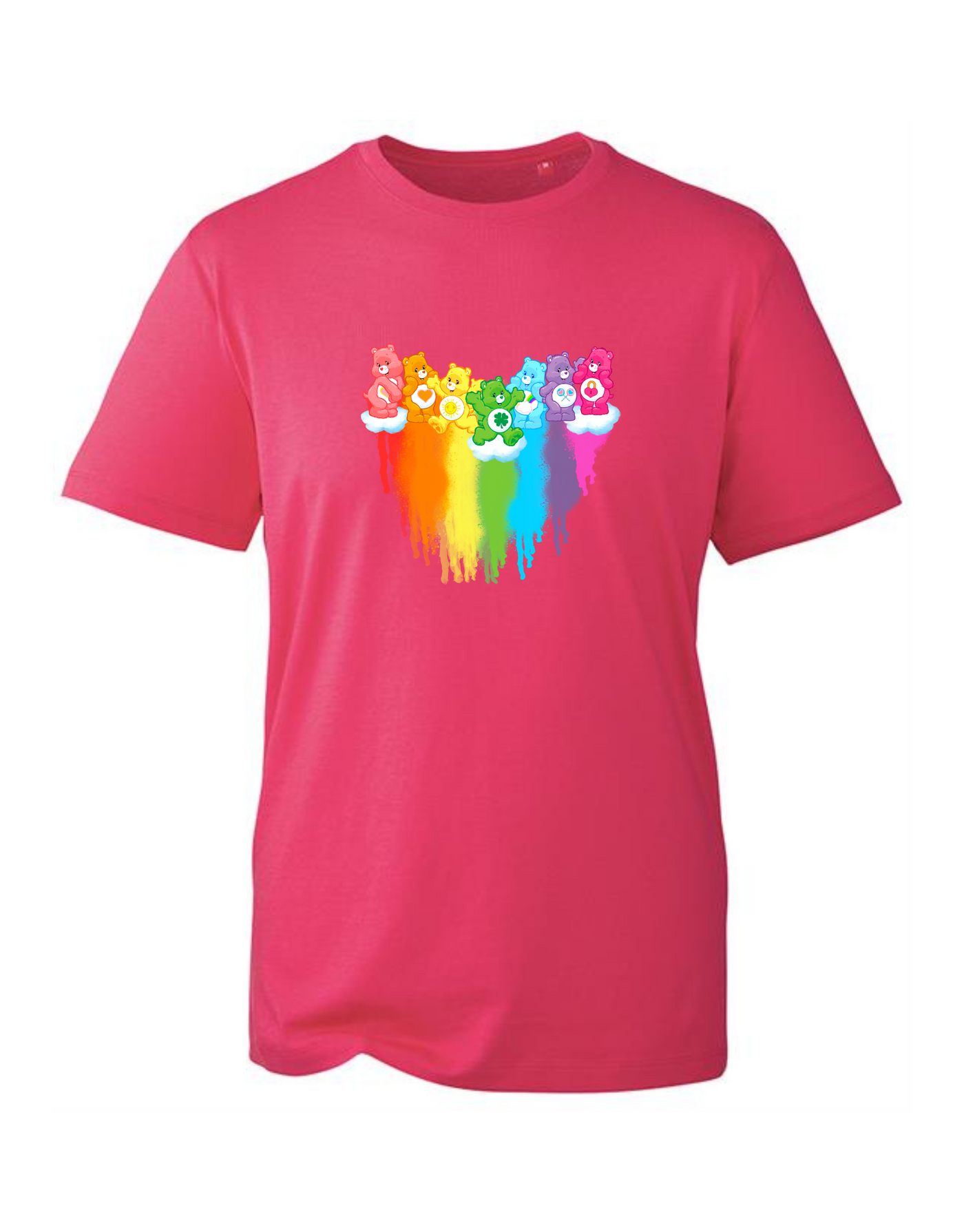 Hot Pink "Rainbow Bears" Unisex Organic T-Shirt