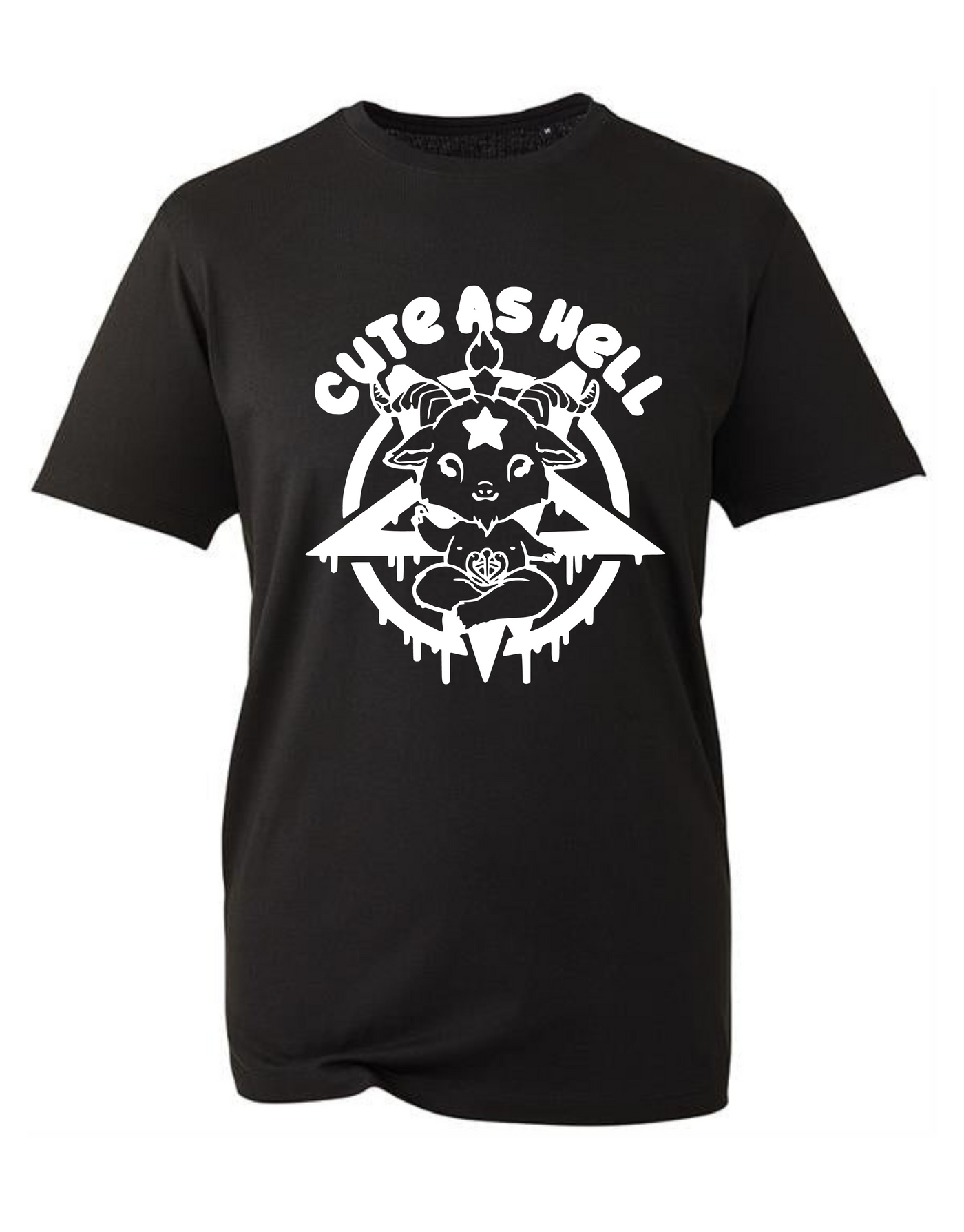 Black "Cute As Hell” Unisex Organic T-Shirt