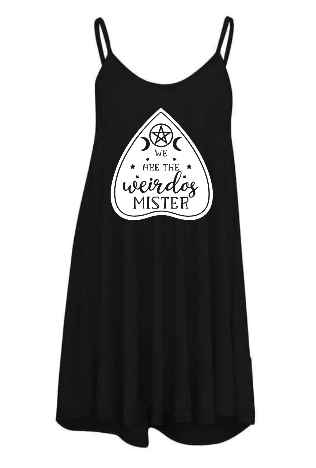 Black "We Are The Weirdos" Printed Longline Camisole