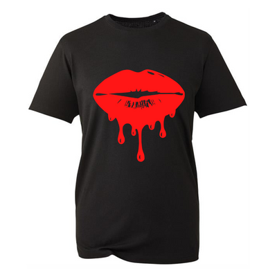 Drip Lip Printed Unisex Organic T-Shirt