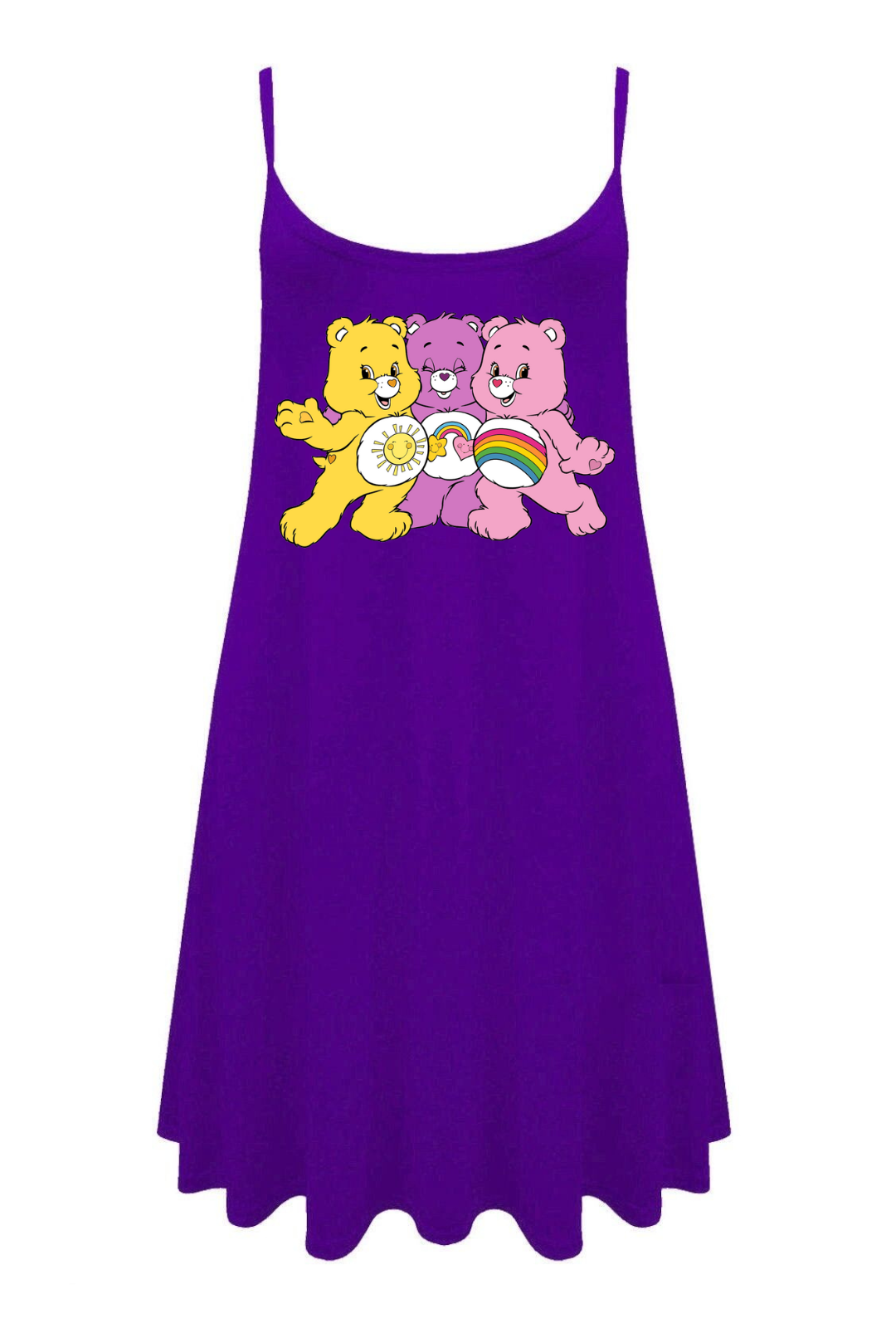 Purple "Bear Trio" Printed Longline Camisole