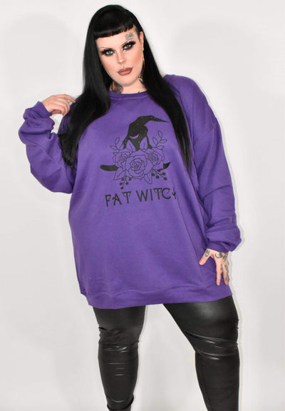 Purple "Fat Witch" Unisex Sweatshirt