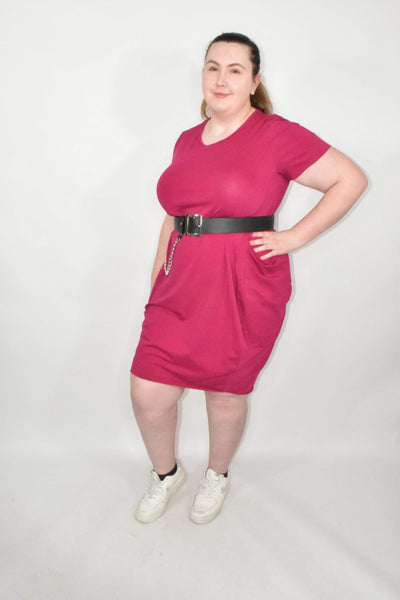 Berry Slouch T-Shirt Dress