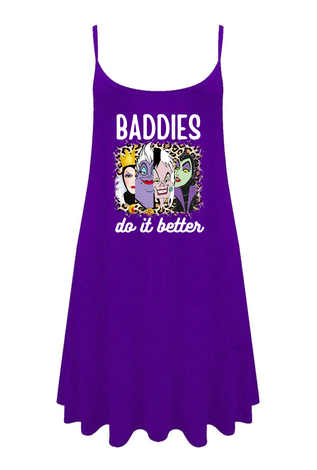 Purple "Baddies Do It Better" Printed Longline Camisole