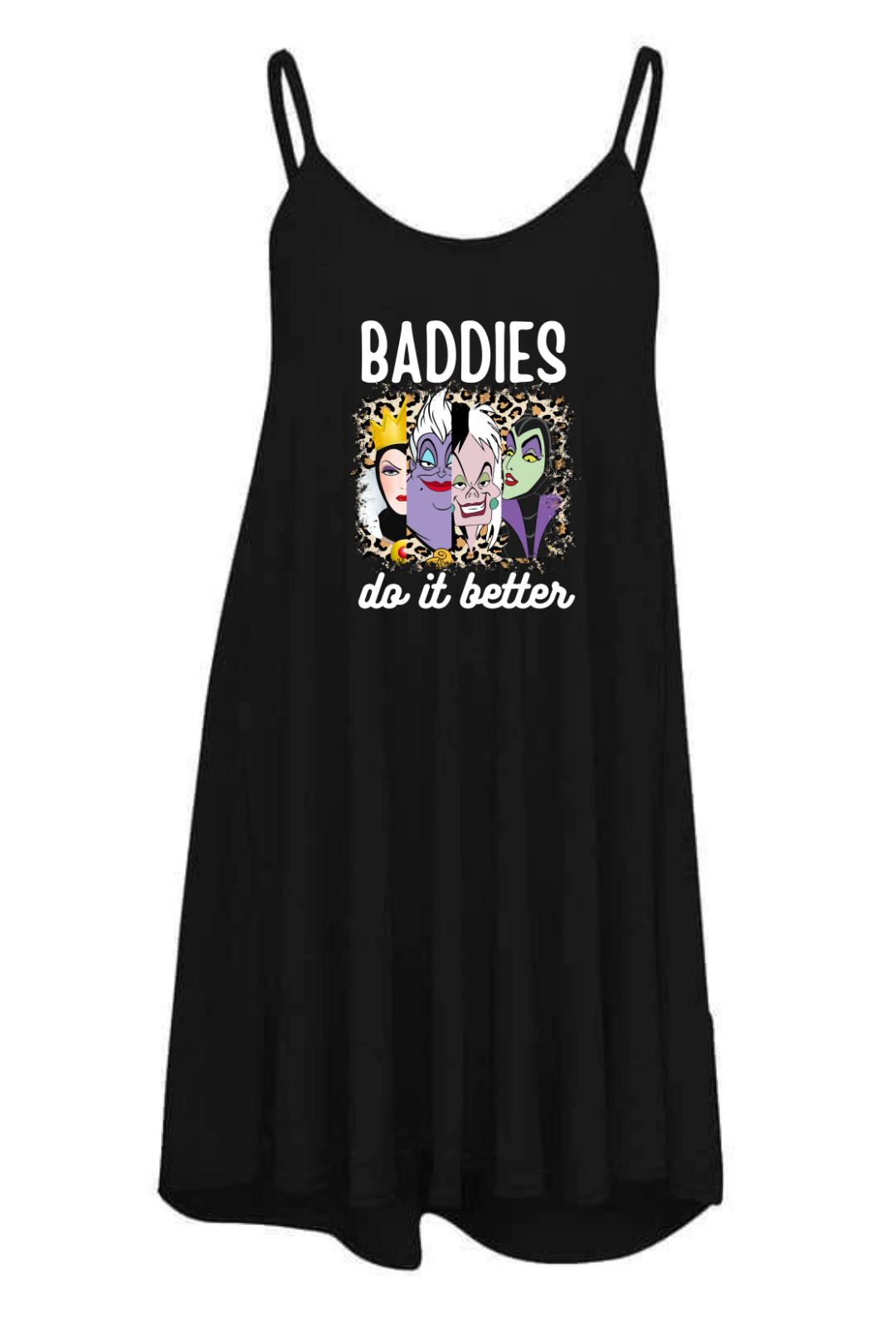Black "Baddies Do It Better" Printed Longline Camisole