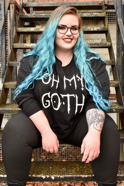 Black Long Sleeved “Oh My Goth” Unisex Slogan T-Shirt