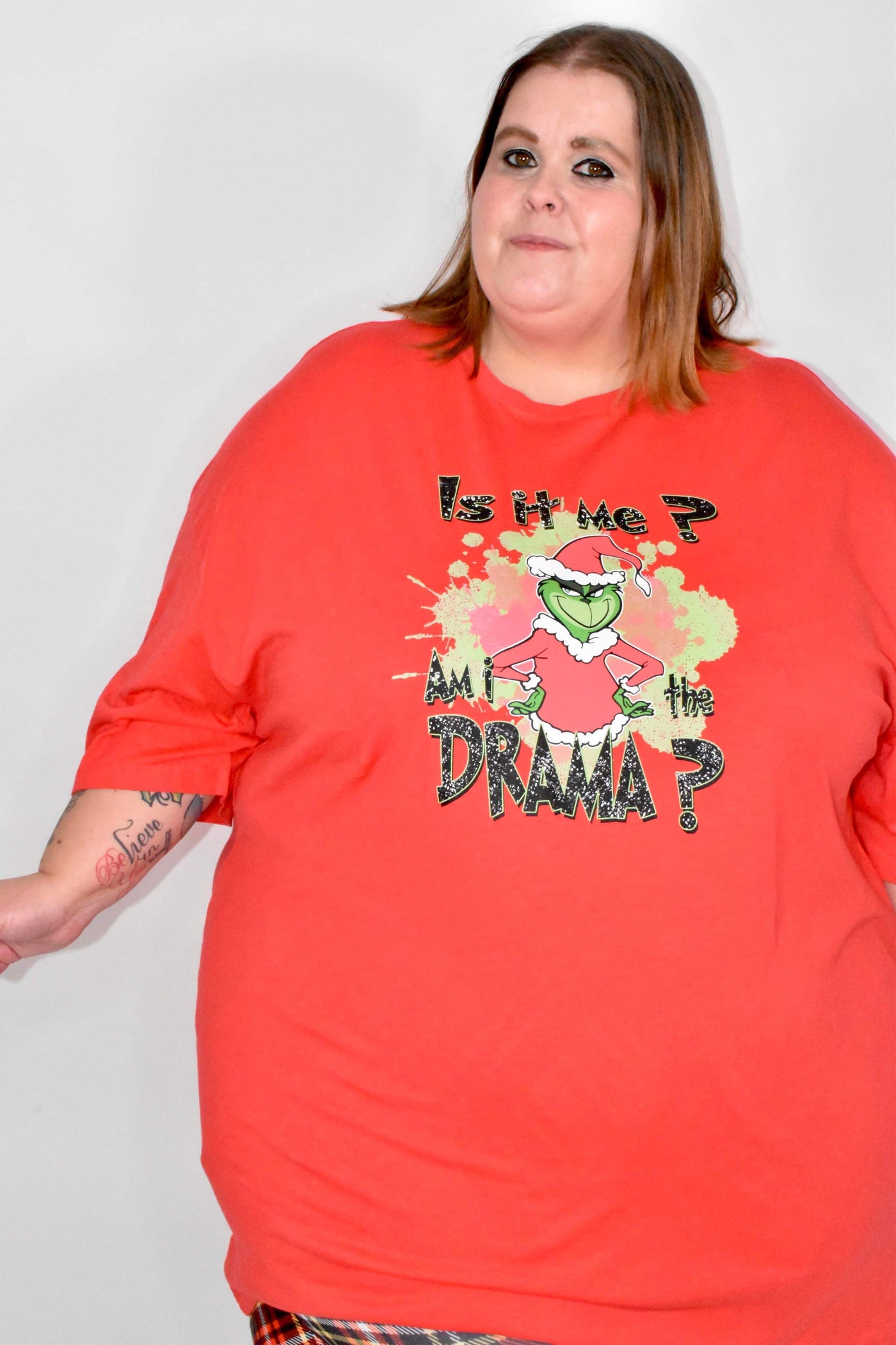 Red "Am I The Drama" Unisex Organic T-Shirt