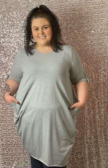 Grey Pocket Slouch Dress