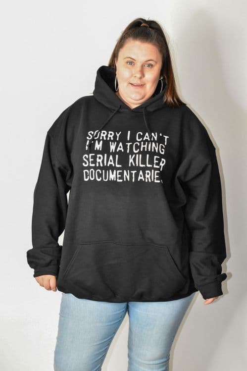 Black "Sorry I Can't" Oversized Longline Hoodie