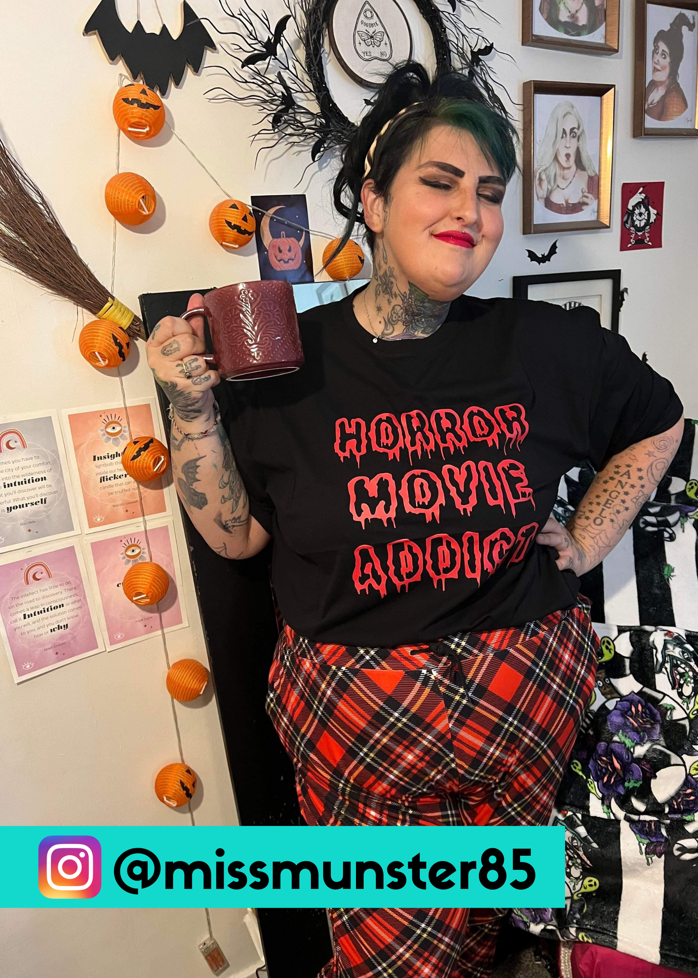 Black "Horror Movie Addict" Unisex Organic T-Shirt